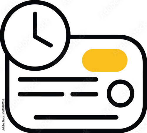 Credit card with a clock isolated on white background, symbolizing timely payments and financial deadlines, emphasizing the importance of managing credit and banking schedules