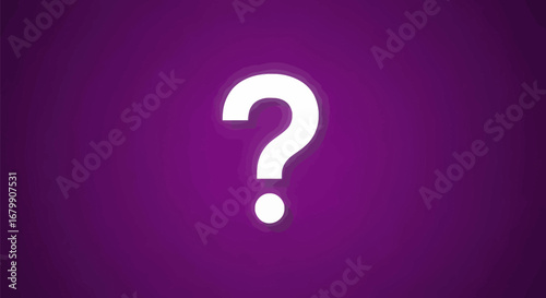 Simple question mark on a purple background representing questions and curiosity.