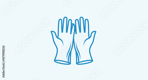 Blue outline gloves essential protective gear for various applications ensuring safety and hygiene.