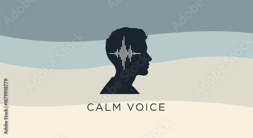 Calm Voice: Mindful Silhouette with Soundwave.
