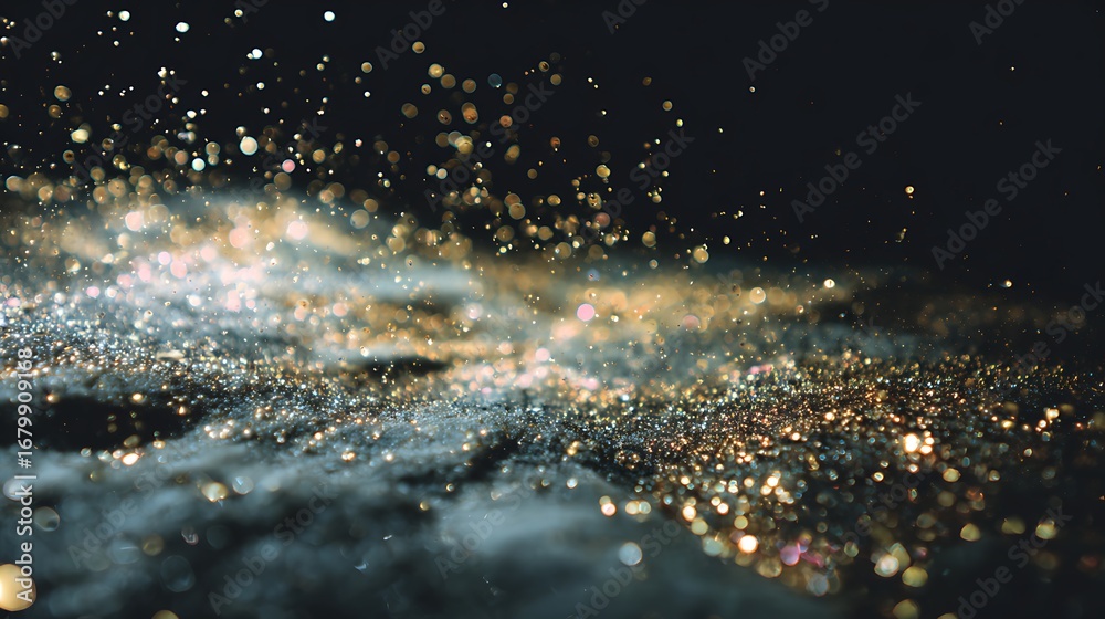 Obraz premium Download sparkling glitter background for free abstract gold dust bokeh light effect texture design