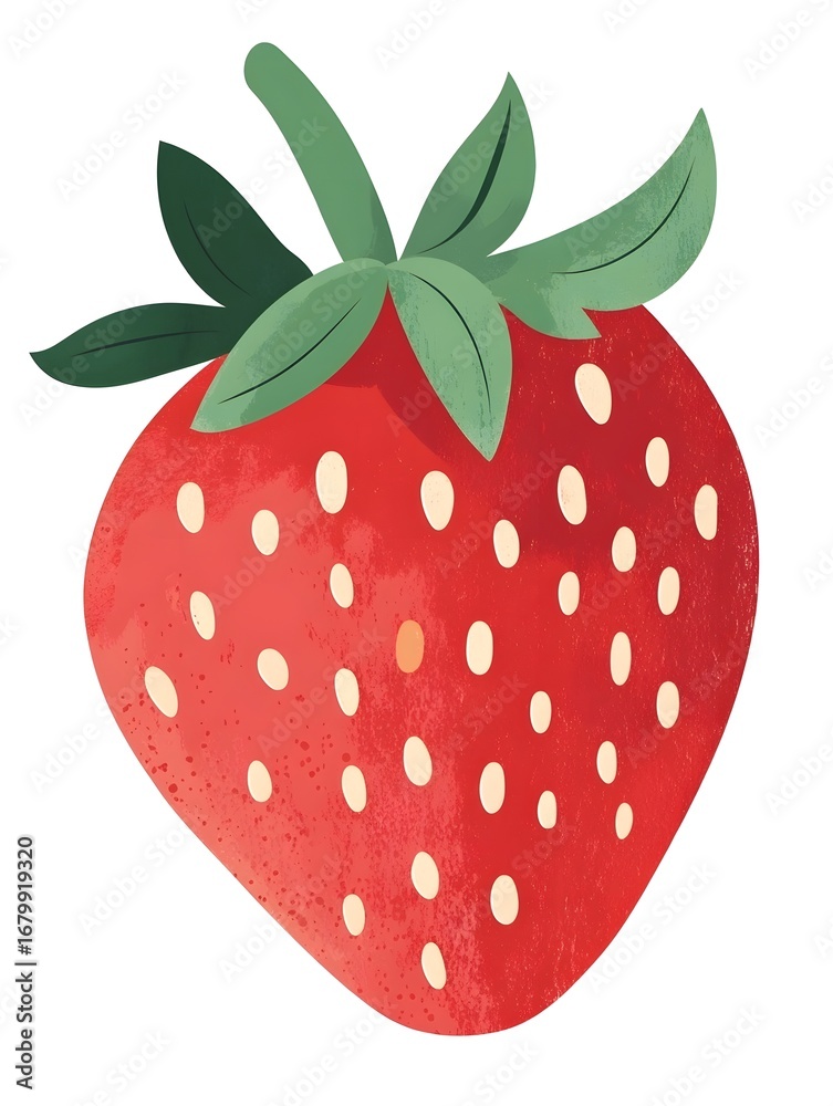 Obraz premium Organic Vibrant Red Strawberry Illustration - Fresh, Sweet, and Healthy Summer Fruit for Cooking and Desserts