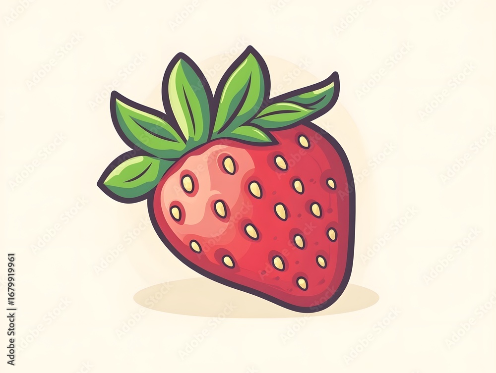 Obraz premium Vector Strawberry Illustration: Fresh, Juicy Organic Fruit Design for Healthy Summer Desserts and Smoothies