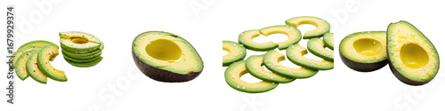 Fresh avocado slices arrangement. Food photography, healthy eating, vegan lifestyle, vegetarian cuisine, organic produce, ingredient, wellness, nutrition, diet