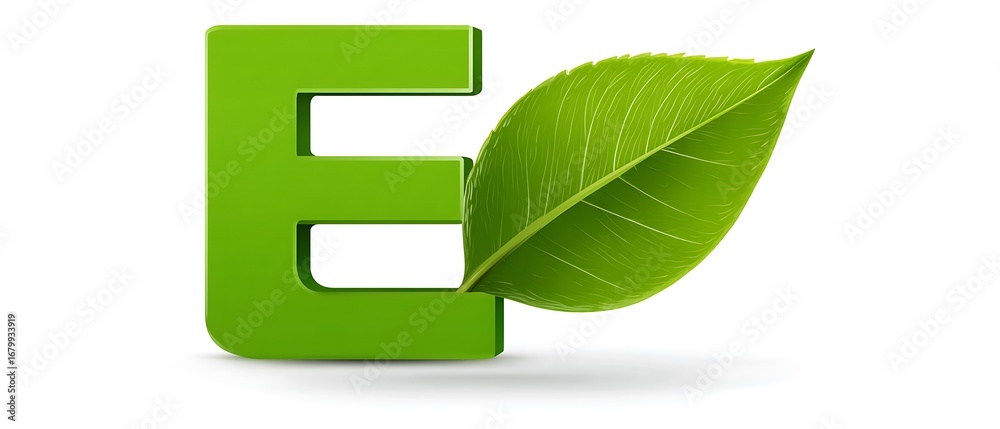 Obraz premium emerald e featuring botanical leaf design 