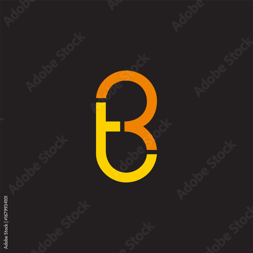 letter trb simple colorful loop linked logo vector
