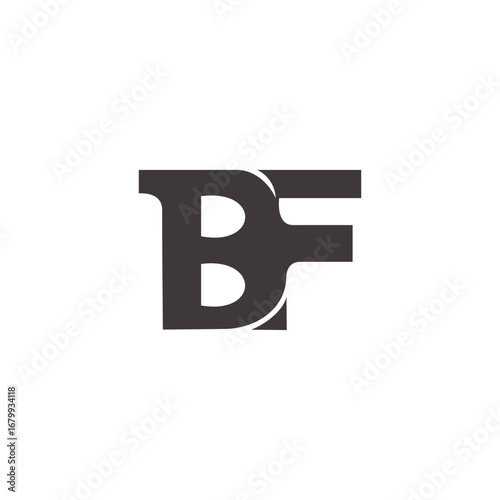 letter bf simple curves linked abstract logo vector