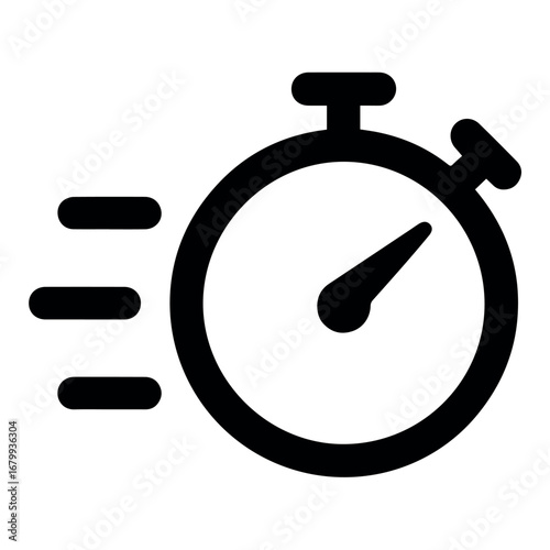 Stopwatch timer icon for speed time countdown fast timer deadline urgency timekeeping quickness and efficiency 100