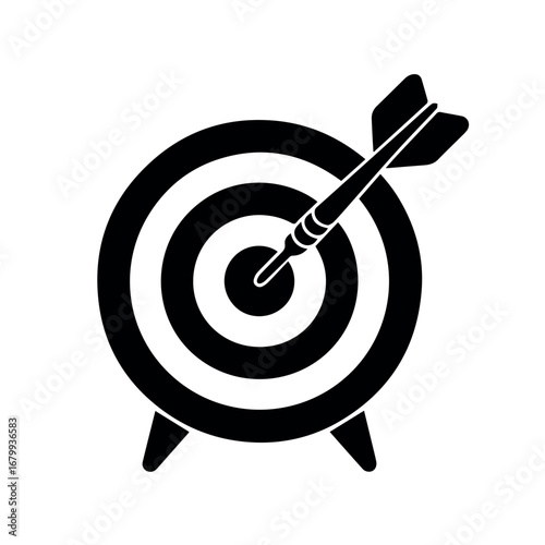 Target dartboard with dart vector illustration for business goal achievement and success concept design 100