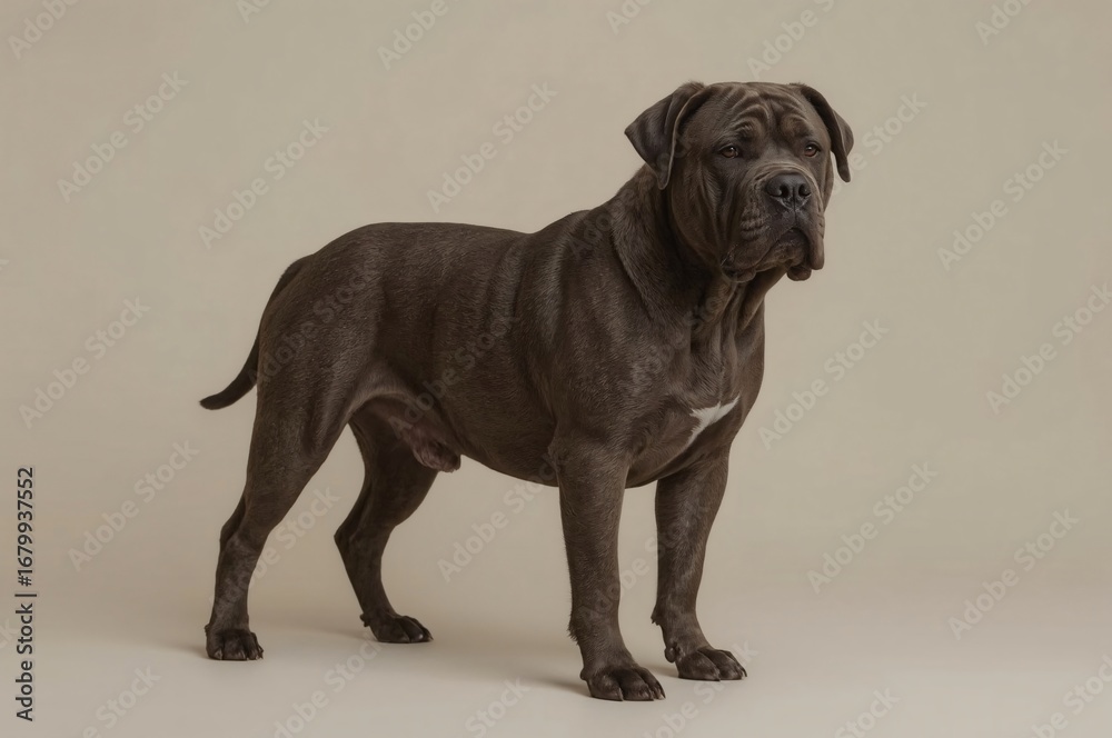 Obraz premium Studio dog portrait, neutral background, canine, advertisement