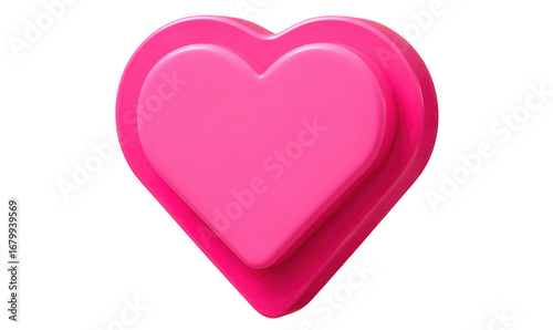 A vibrant pink heart shape