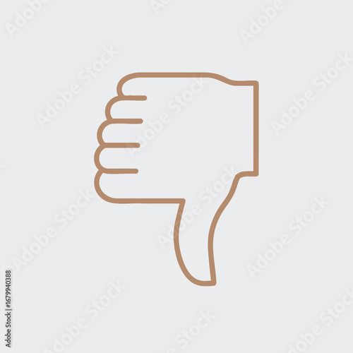 A simplistic illustration of a thumbs-down gesture symbolizing disapproval, set against a clean, minimalistic background