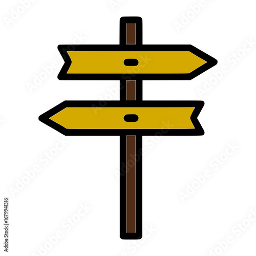 Wooden direction sign