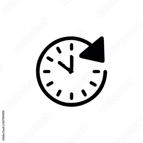 Clockwise time management icon for productivity and efficiency scheduling and planning reminder deadline