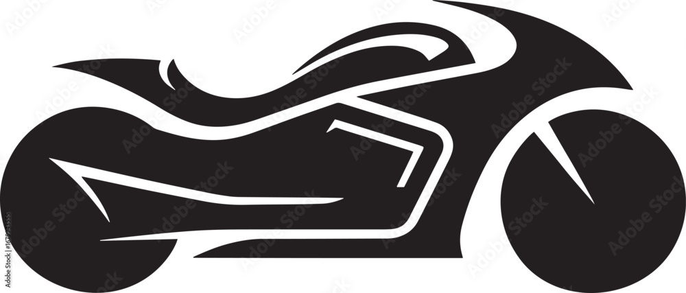 Fototapeta premium Dynamic Motorcycle Silhouette Vector Illustration for Speed and Adventure Themes