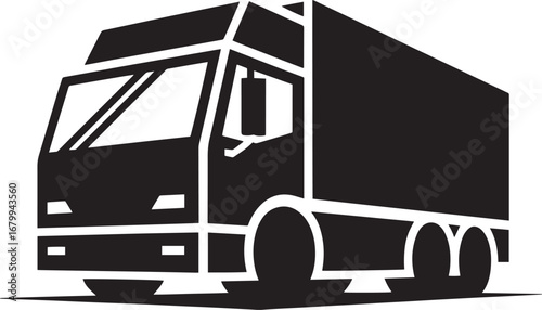 Delivery Truck Vector Illustration Commercial Transport Vehicle Silhouette Logistics Graphic
