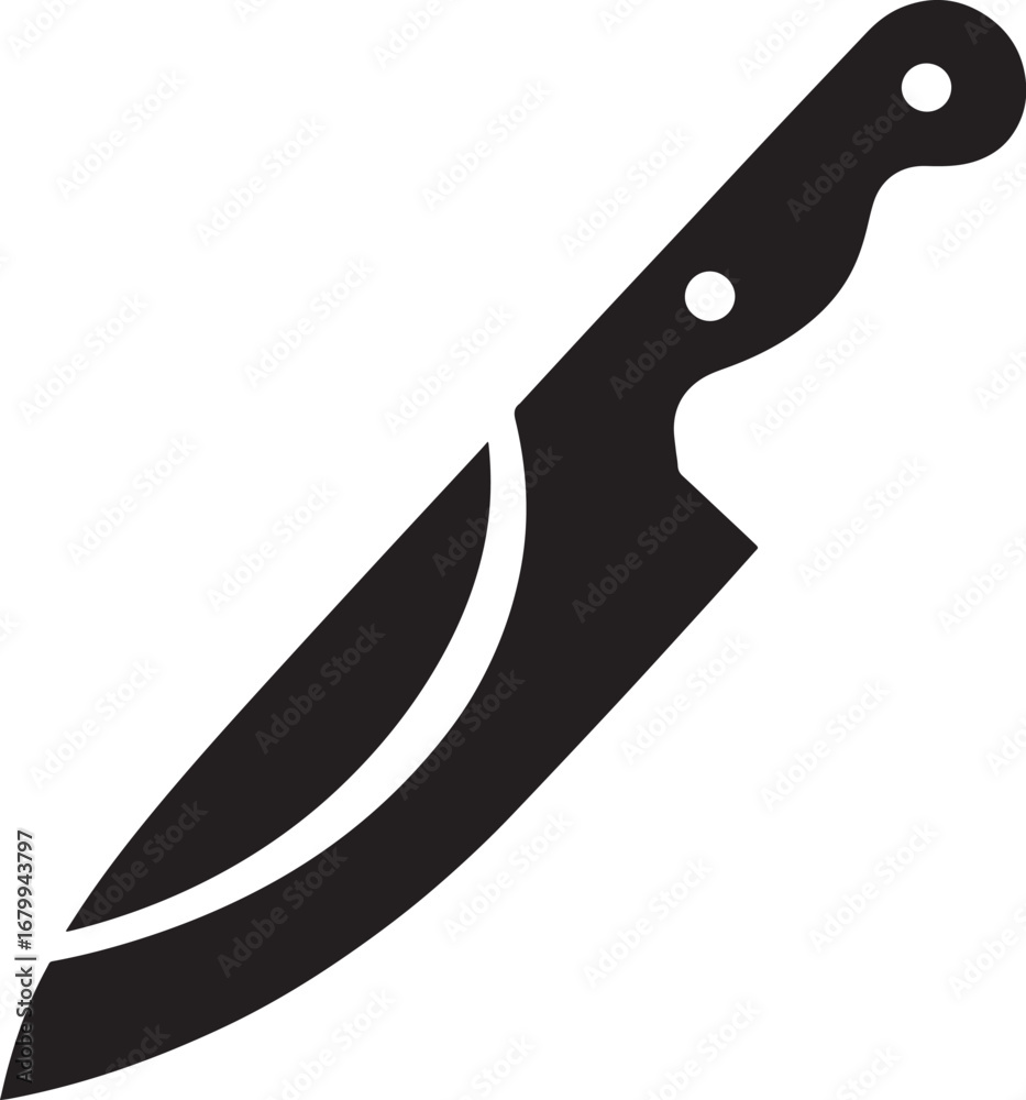 Obraz premium Knife Icon Vector Illustration Sharp Blade Tool Isolated on Background Kitchen Utensil