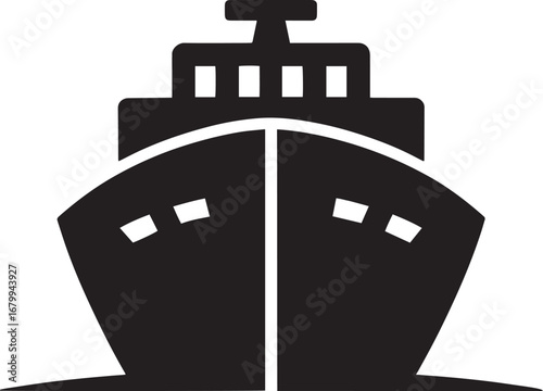 Ship Icon Vector Illustration: Maritime Vessel for Transportation and Cruise Travel