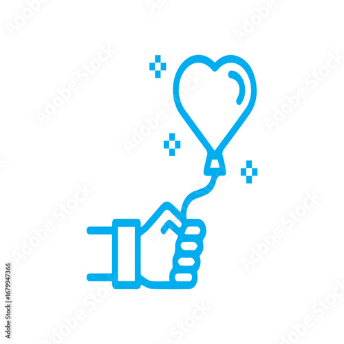 Hand holding love balloon