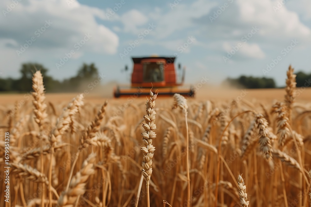 Fototapeta premium Countryside field filled with wheat crops high resolution picture