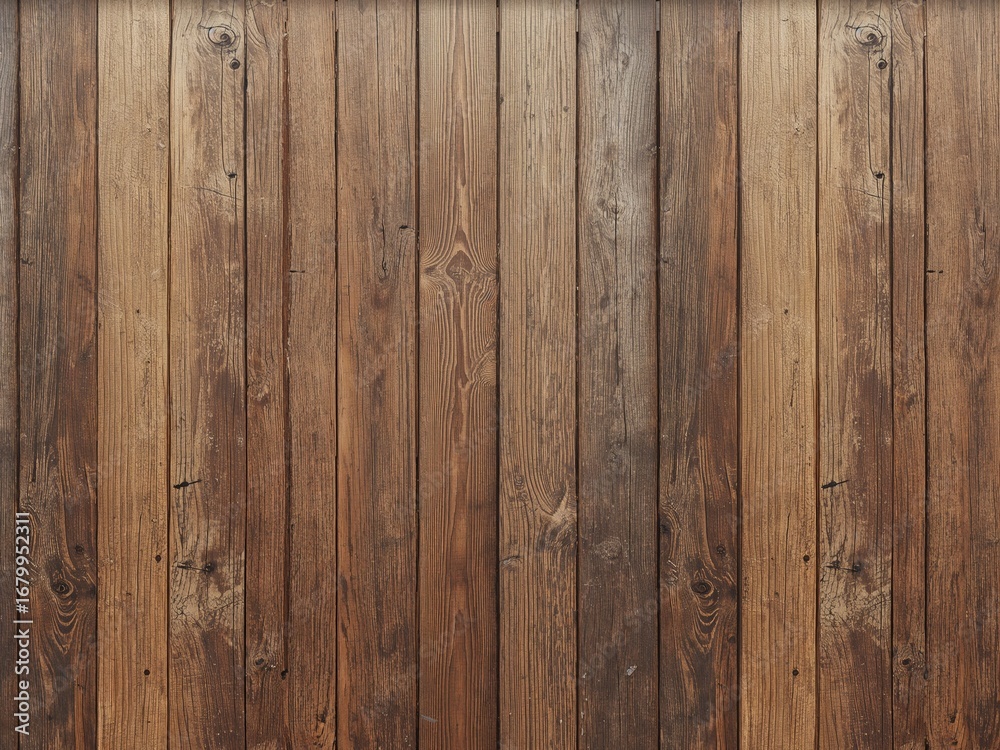 A rustic background of old, vertical brown wooden planks. A natural wood grain texture for a wall or floor. A rustic background of old, vertical brown wooden planks. A natural wood grain texture for a wall or floor.