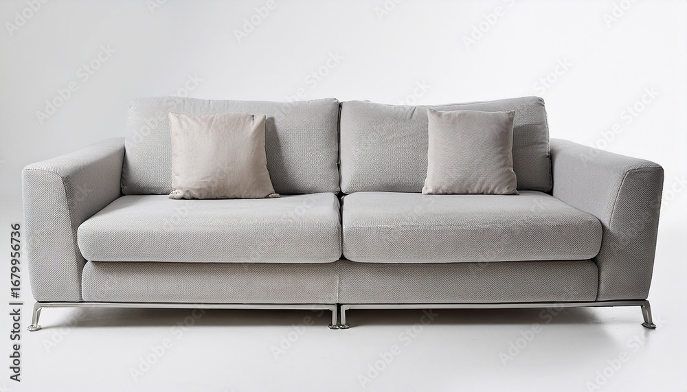 Obraz premium light gray sofa with white background