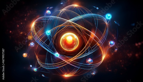 atom with orbiting electrons electrons atom shape electrons