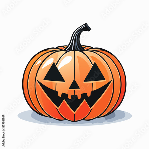 Spooky Jack-o'-lantern Illustration for Halloween Celebrations and Decorations