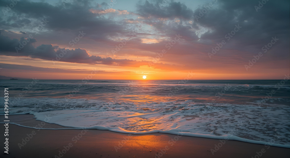 Fototapeta premium Golden Beach Sunset Photography - 1