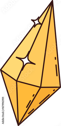 Cartoon groovy pirate or corsair treasure gemstone for Caribbean adventure, vector icon. Pirate Treasure Island or corsair snatch of diamond jewel or gemstone with sparkle shine in groovy cartoon