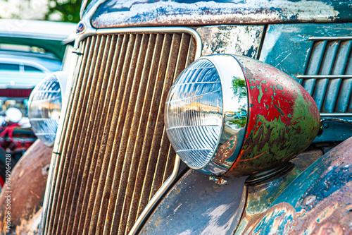 Ancient vintage truck covered in rust