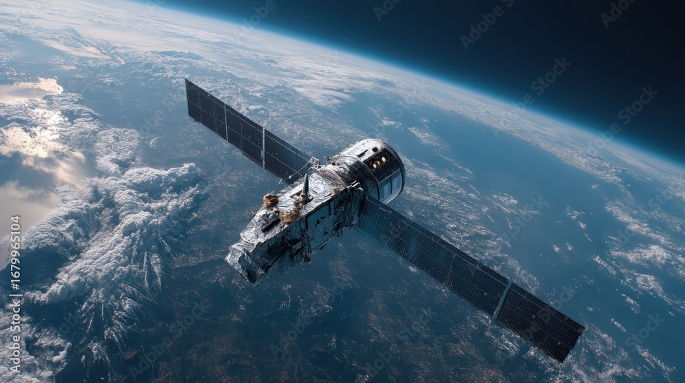 Fototapeta premium Earth Observation Satellite View from Space - High Quality Image