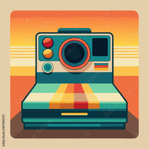 vintage photo camera vector