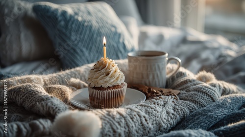 Cozy Birthday Cupcake Candle Coffee - Comforting Treats
