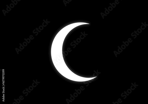 Crescent Moon in the Night Sky: A Simple Lunar Image.