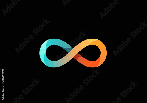 Vibrant Infinity Symbol: Endless Possibilities in Blue and Orange.