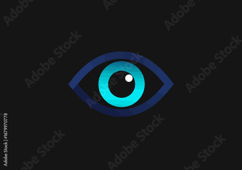 Stylized Eye Icon for Vision and Surveillance Technology.