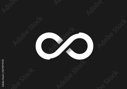 Minimalist Infinity Symbol on Dark Background.