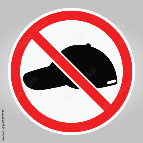 No Cap Sign Symbol for Restrictions Against Wearing Hats in Public Spaces