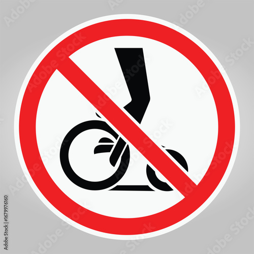 No Cycling Sign Graphic with Red Circle and Diagonal Slash Symbol