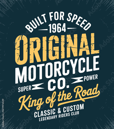 A captivating design showcasing an original motorcycle and emphasizing super power, ideal for motorcycle lovers and those who cherish road adventures.