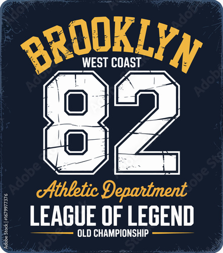 A digitally crafted graphic featuring 'Athletic Department' and 'League of Legend' with striking colors and a modern typeface reflecting a sporty vibe.