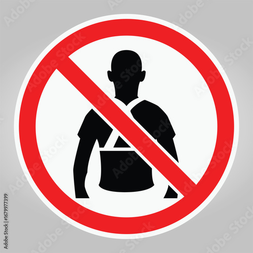 Prohibition Sign for Not Allowing People with Shoulder Injuries in Area