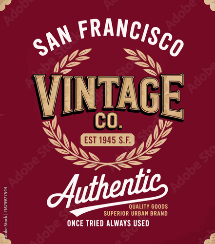 This image features a striking branding logo for Vintage Co, capturing the essence of classic design while incorporating modern elements indicative of urban life.