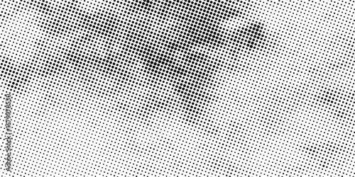 Halftone faded gradient texture. Grunge halftone grit background. White and black sand noise wallpaper. Retro pixilated vector backdrop.eps10