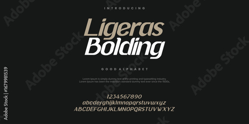 Ligeras Bolding Abstract minimal modern alphabet fonts. Typography technology vector illustration
