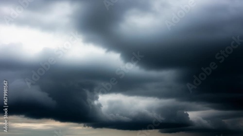 Dark Dramatic Sky with Swirling Clouds Before an Imminent Storm