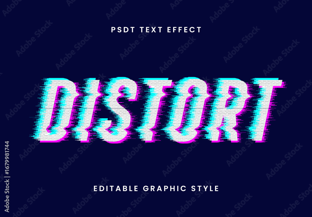 Colorful Glitch Font Distorted Static Text Effect Stock Template ...