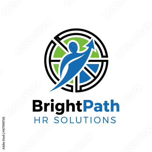 Business Solutions logo showcasing upward trajectory and growth.