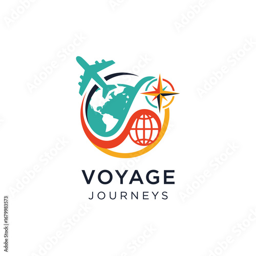 A vibrant logo symbolizing global travel and adventure.